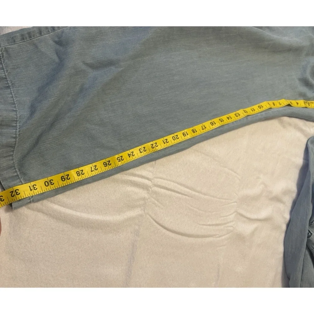 J. Jill Women's Blue Denim Tencel Straight Leg Pants Pockets 12 Tall 32